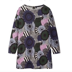 Marimekko and Uniqlo collab oversized maximalist floral long sleeve tunic NWT